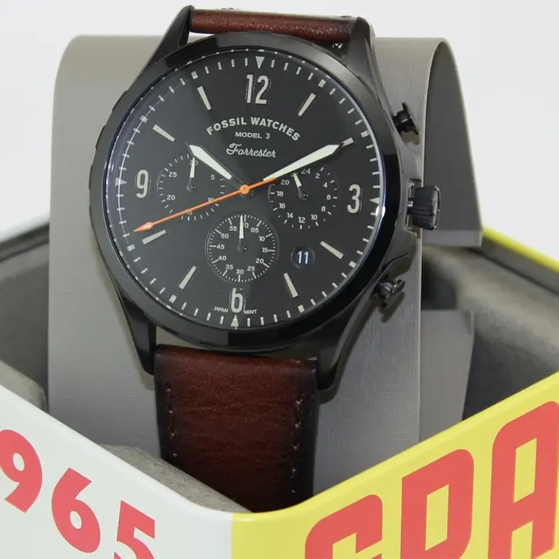 Fossil Forrester Chronograph Brown Leather Men's Watch- FS5608